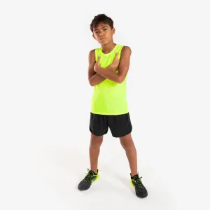 Short de Running respirant Enfant - KIPRUN dry  900 noir et gris
