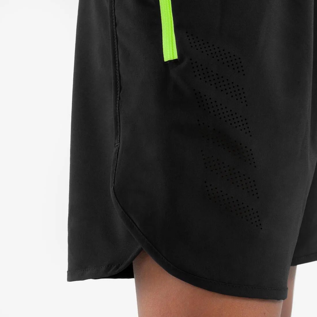 Short de Running respirant Enfant - KIPRUN dry  900 noir et gris