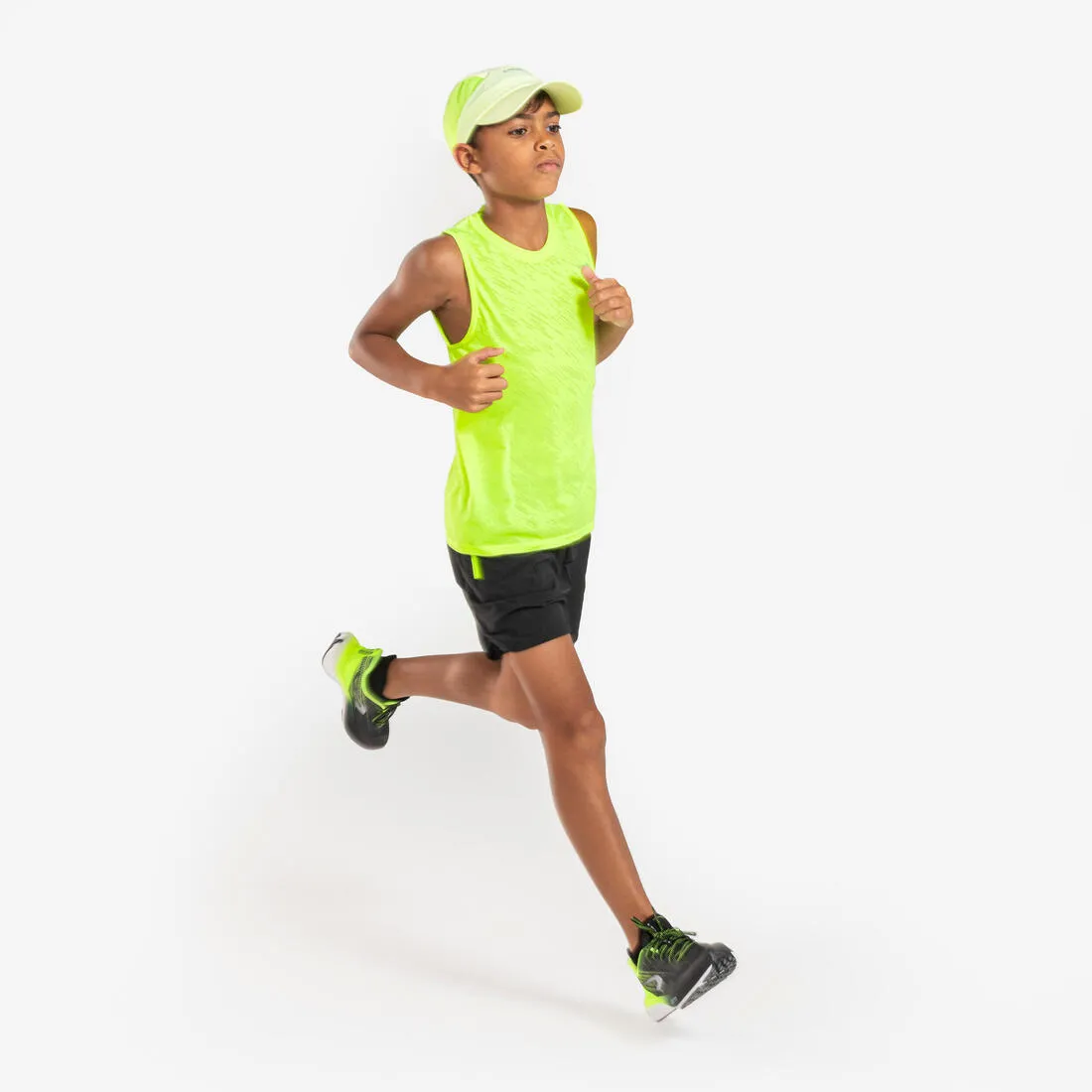 Short de Running respirant Enfant - KIPRUN dry  900 noir et gris