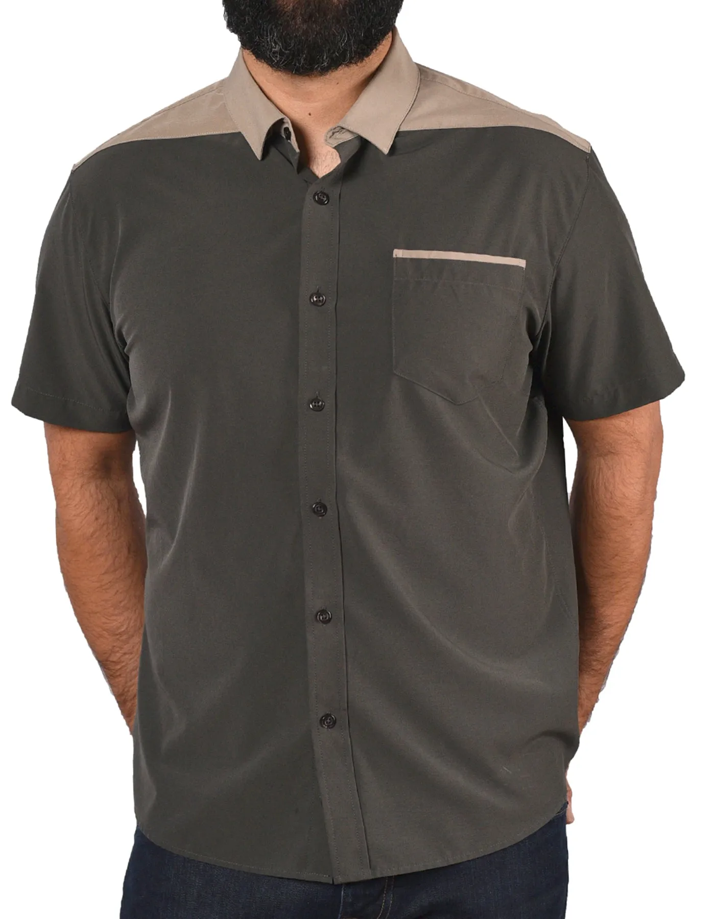 Short Sleeve "Point" Button-Up