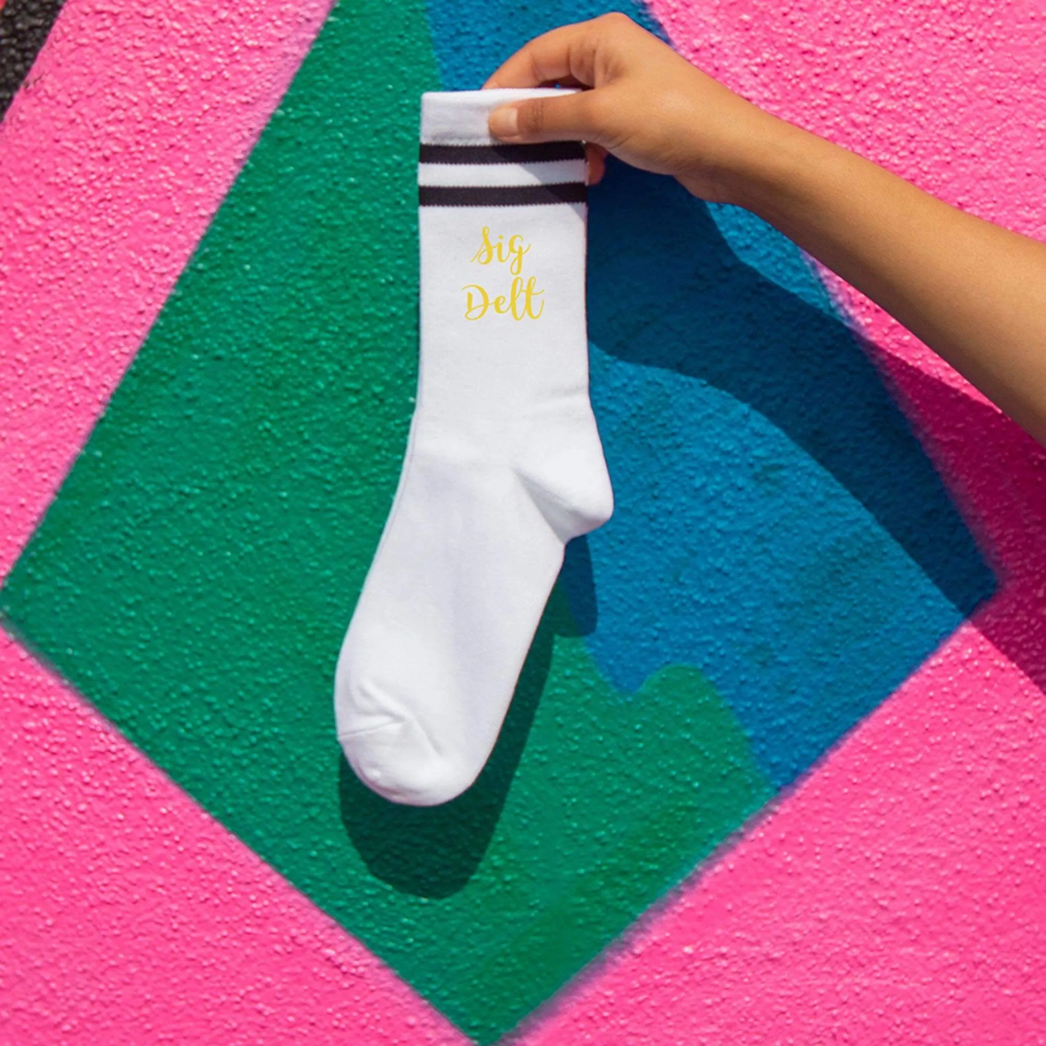 SIG DELT Black Stripe Crew Socks