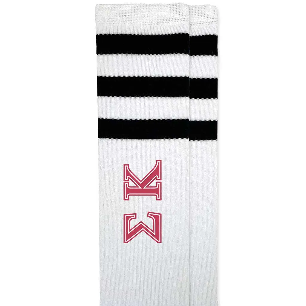 Sigma Kappa Printed Striped Knee High Socks