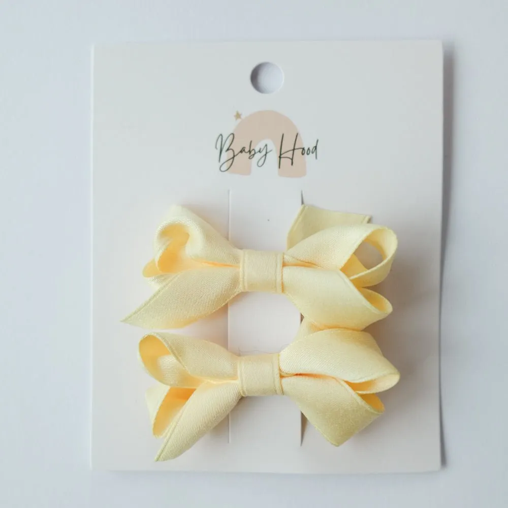 Silky Bow Duo - Pale Yellow
