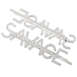 Silver Savage Word Hairclip