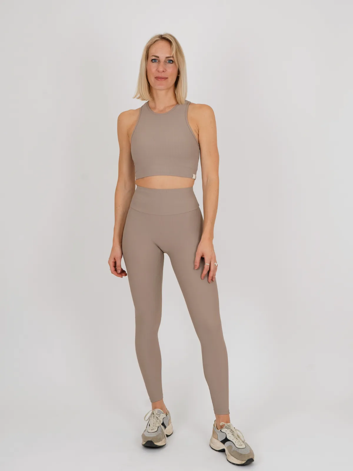 SILVIA TANK TOP - Greige Ribbed