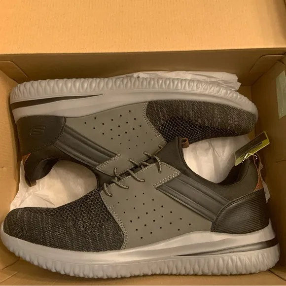 Skechers‎ Men's Delson 3.0 Cicada Sneaker Black/Gray 210238 Size 13