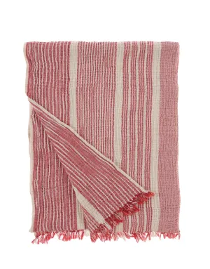 Small Gauze Throw – Striped Red