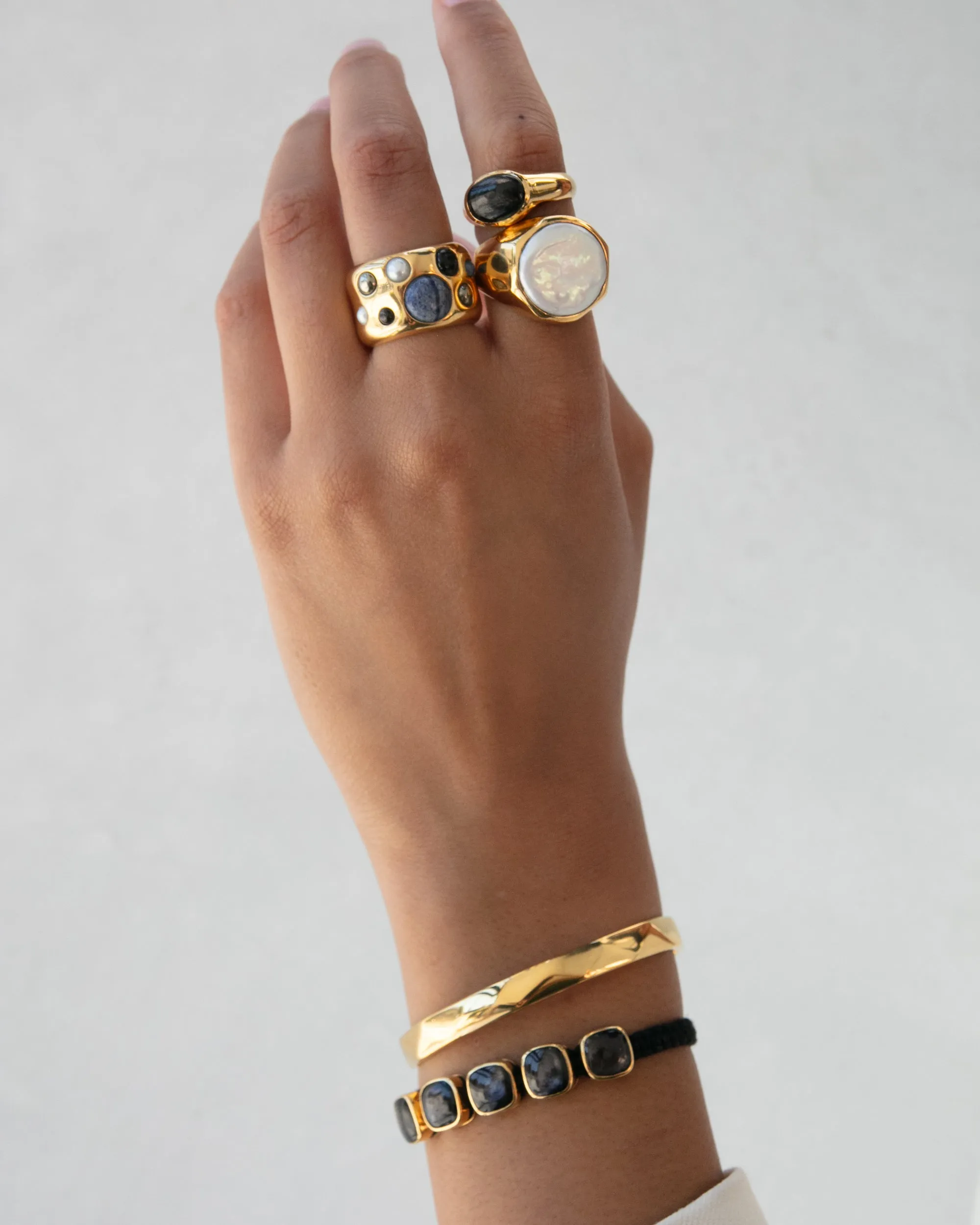 Small Wavy Cuff Bracelet - Silver