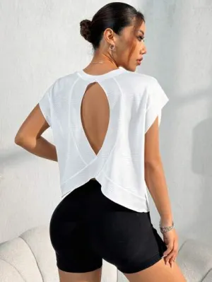 Sport Studio Quick-Dry Loose Women's Yoga Running Fitness Workout Tank Top Tee