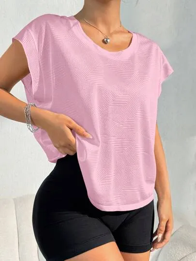 Sport Studio Quick-Dry Loose Women's Yoga Running Fitness Workout Tank Top Tee