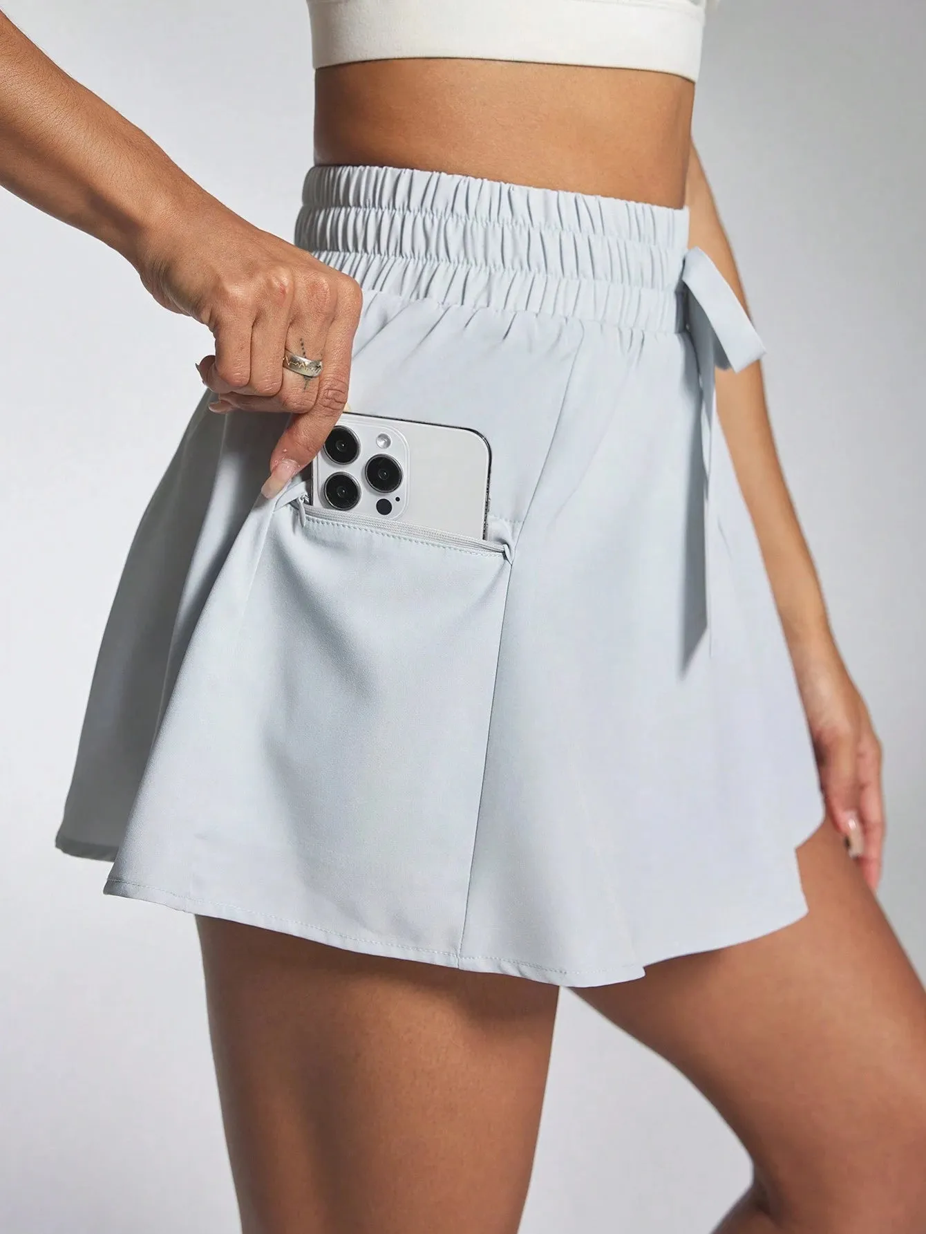 Sporty Skort with Zipper Pockets