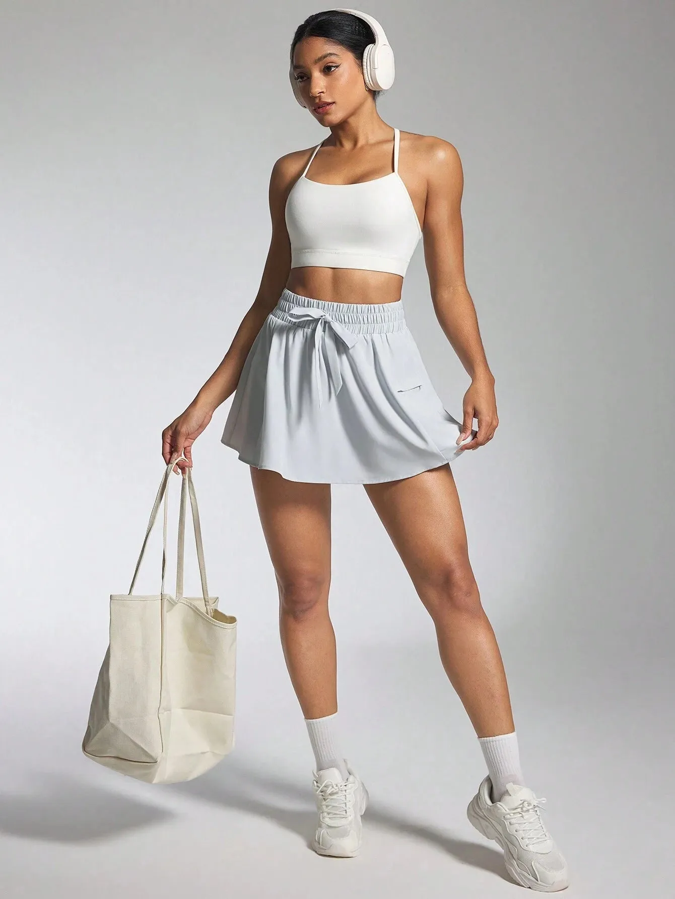 Sporty Skort with Zipper Pockets