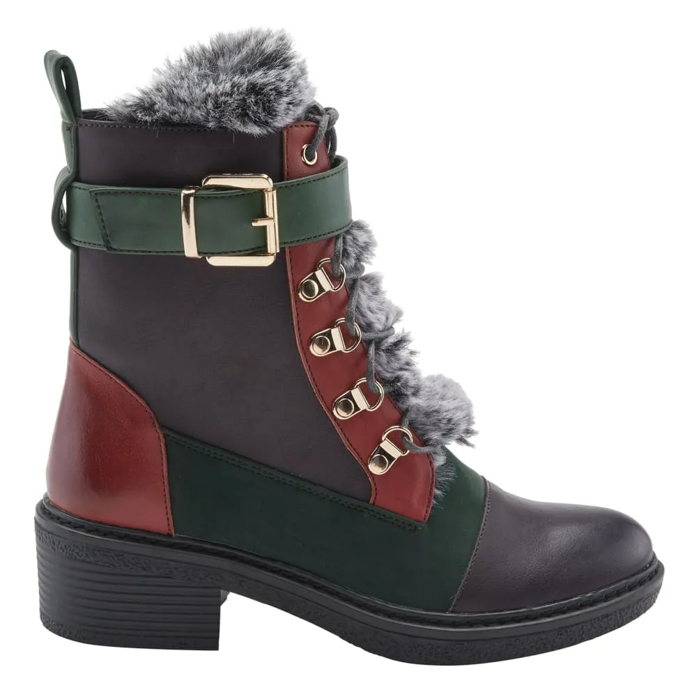 Spring Step Shoes Patrizia Hilvia Women's Stylish and Versatile Laceup Boots