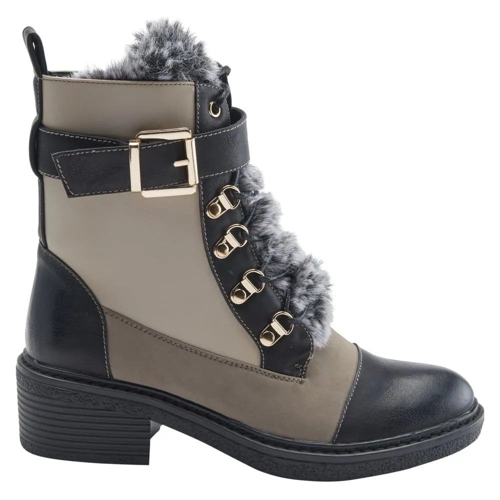 Spring Step Shoes Patrizia Hilvia Women's Stylish and Versatile Laceup Boots