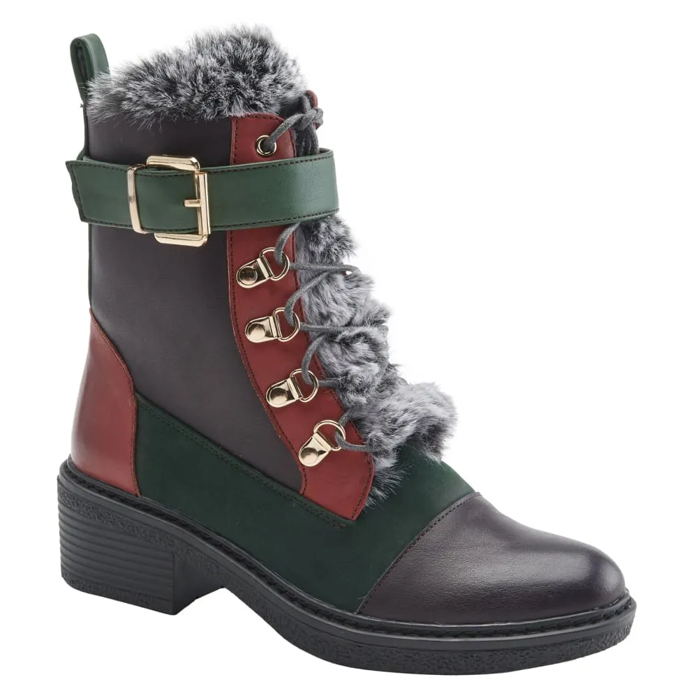 Spring Step Shoes Patrizia Hilvia Women's Stylish and Versatile Laceup Boots