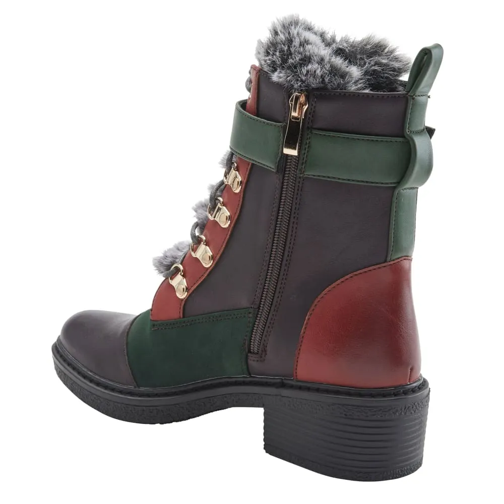 Spring Step Shoes Patrizia Hilvia Women's Stylish and Versatile Laceup Boots