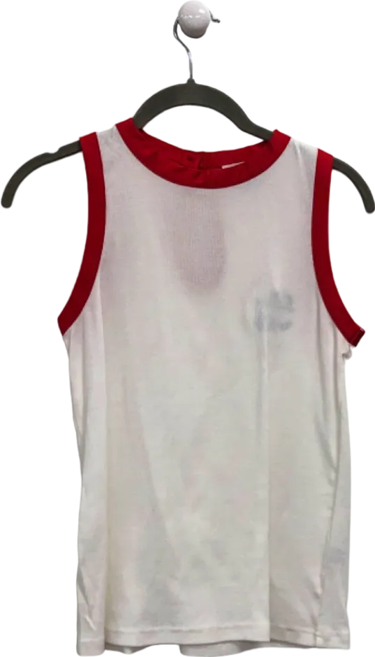 St. Bert's Red/White Sleeveless Top UK S