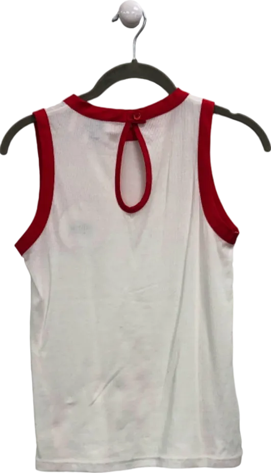 St. Bert's Red/White Sleeveless Top UK S