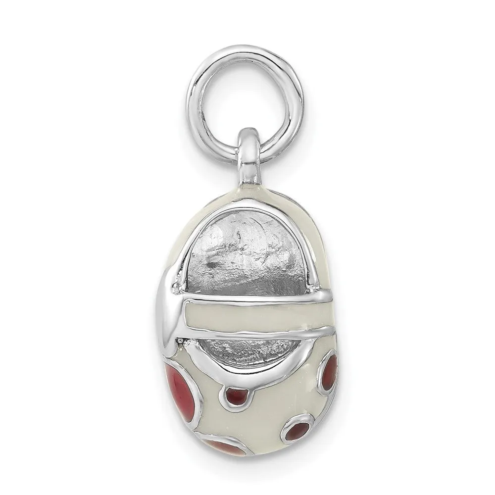 Sterling Silver Enameled Shoe Charm