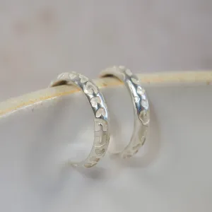 Sterling Silver Everyday Hoops - Light Leopard Print