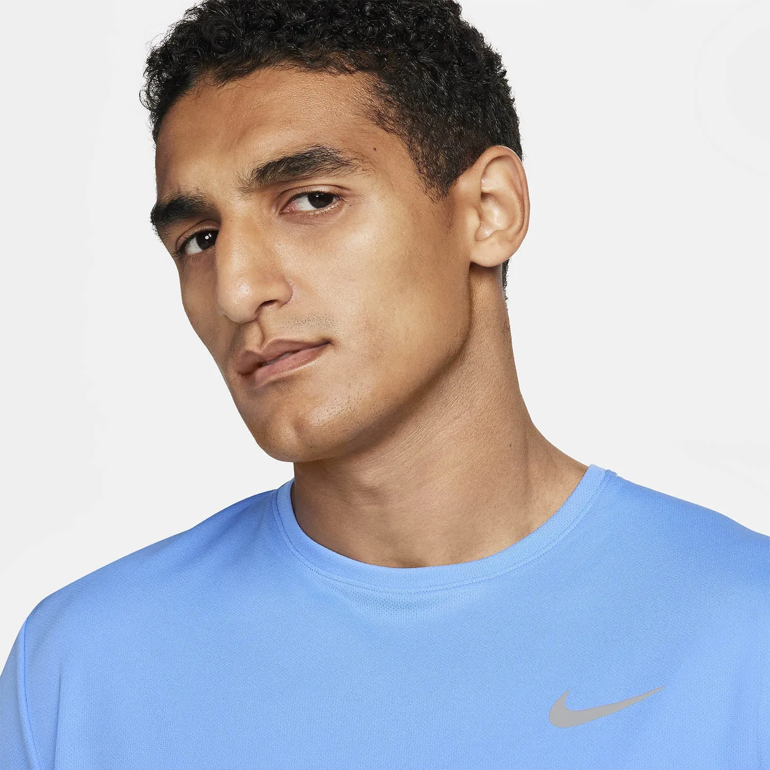 T SHIRT NIKE DRY-FIT RUN MAGLIA UOMO MAN TEE RUNNING AZZURRA