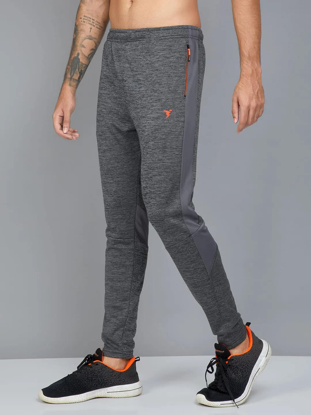 Technosport Men's Self Design Melange Active Quick Dry Running Trackpant