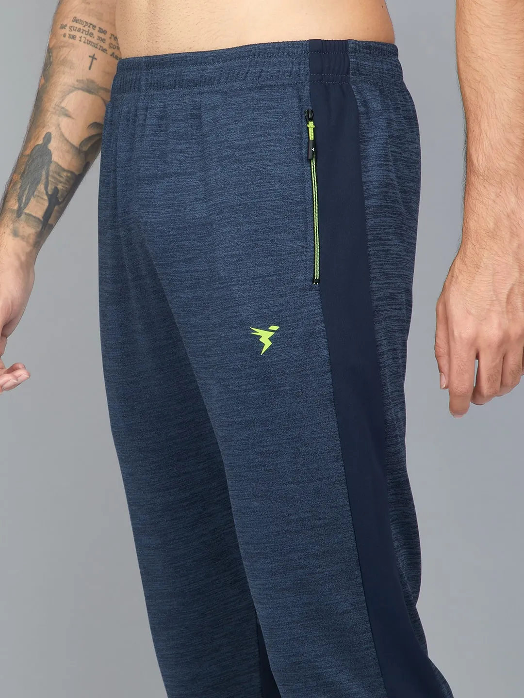 Technosport Men's Self Design Melange Active Quick Dry Running Trackpant