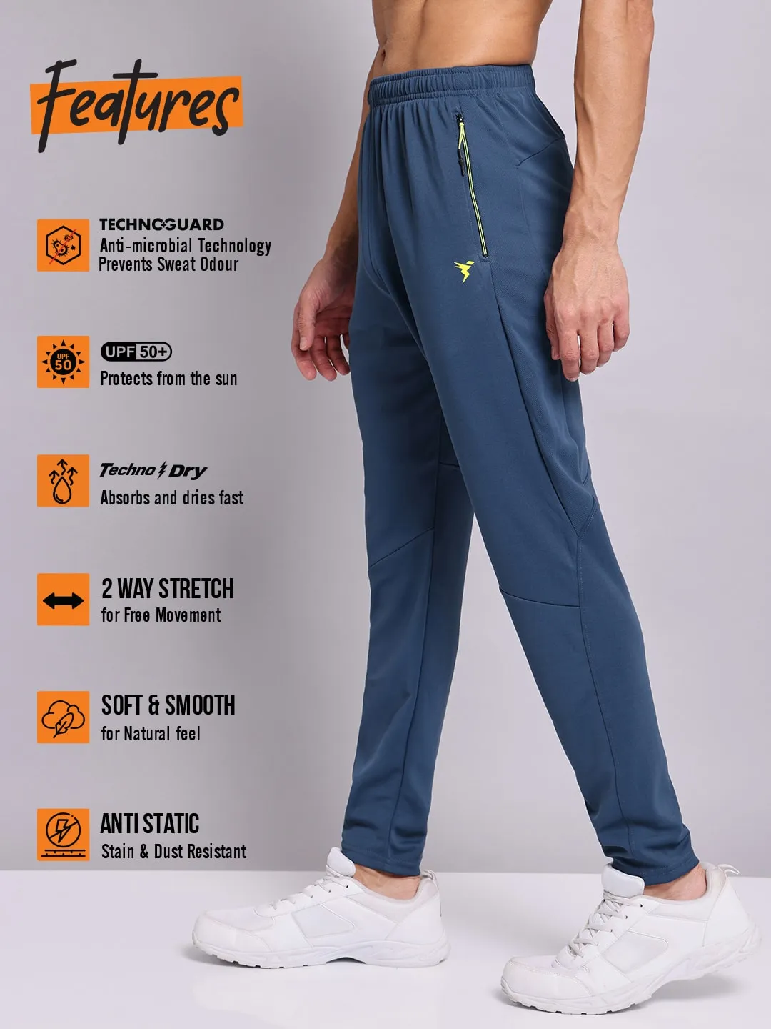 Technosport Men's Solid Running Trackpant