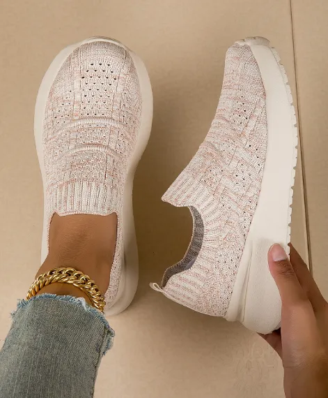 Textured Knit Slip-On Sneakers