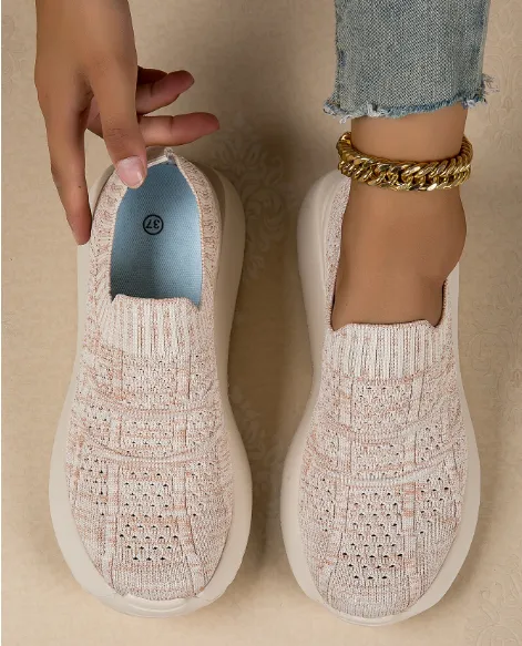 Textured Knit Slip-On Sneakers