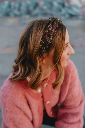 The Floral Print Hairband - Olive