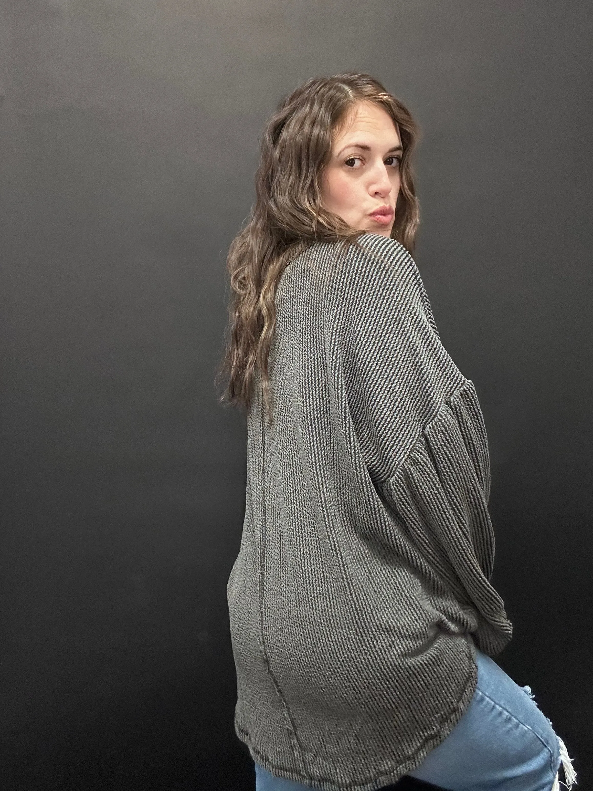 The Stephanie Two Tone Ribbed Top