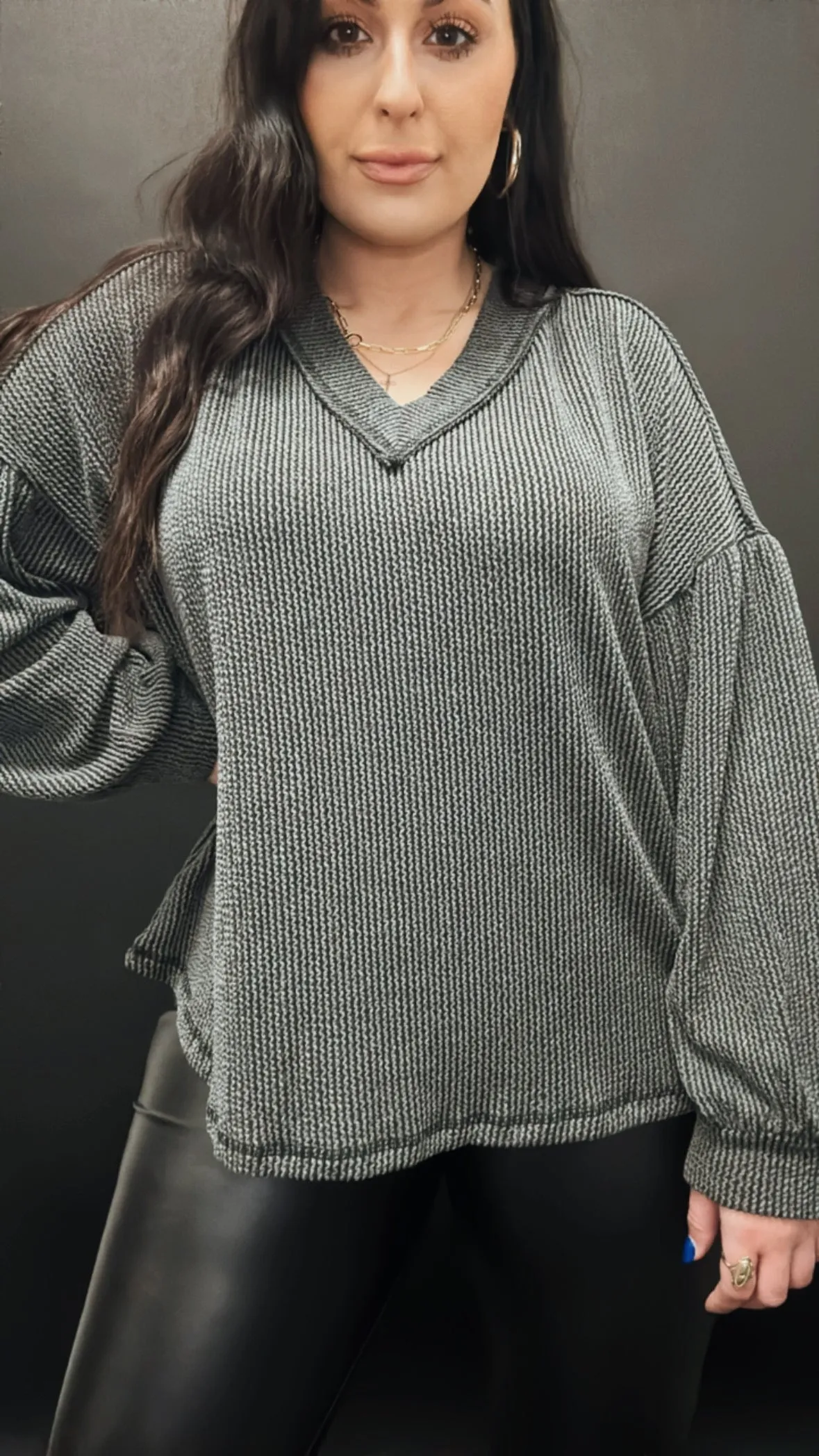 The Stephanie Two Tone Ribbed Top