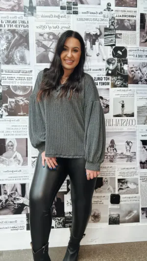 The Stephanie Two Tone Ribbed Top