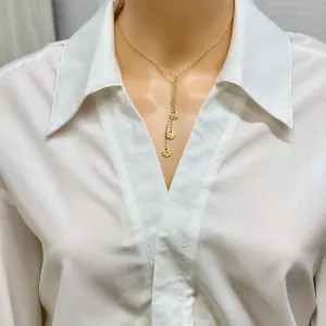 Tiny Glam 3 Gold Disk 14K Gold Necklace