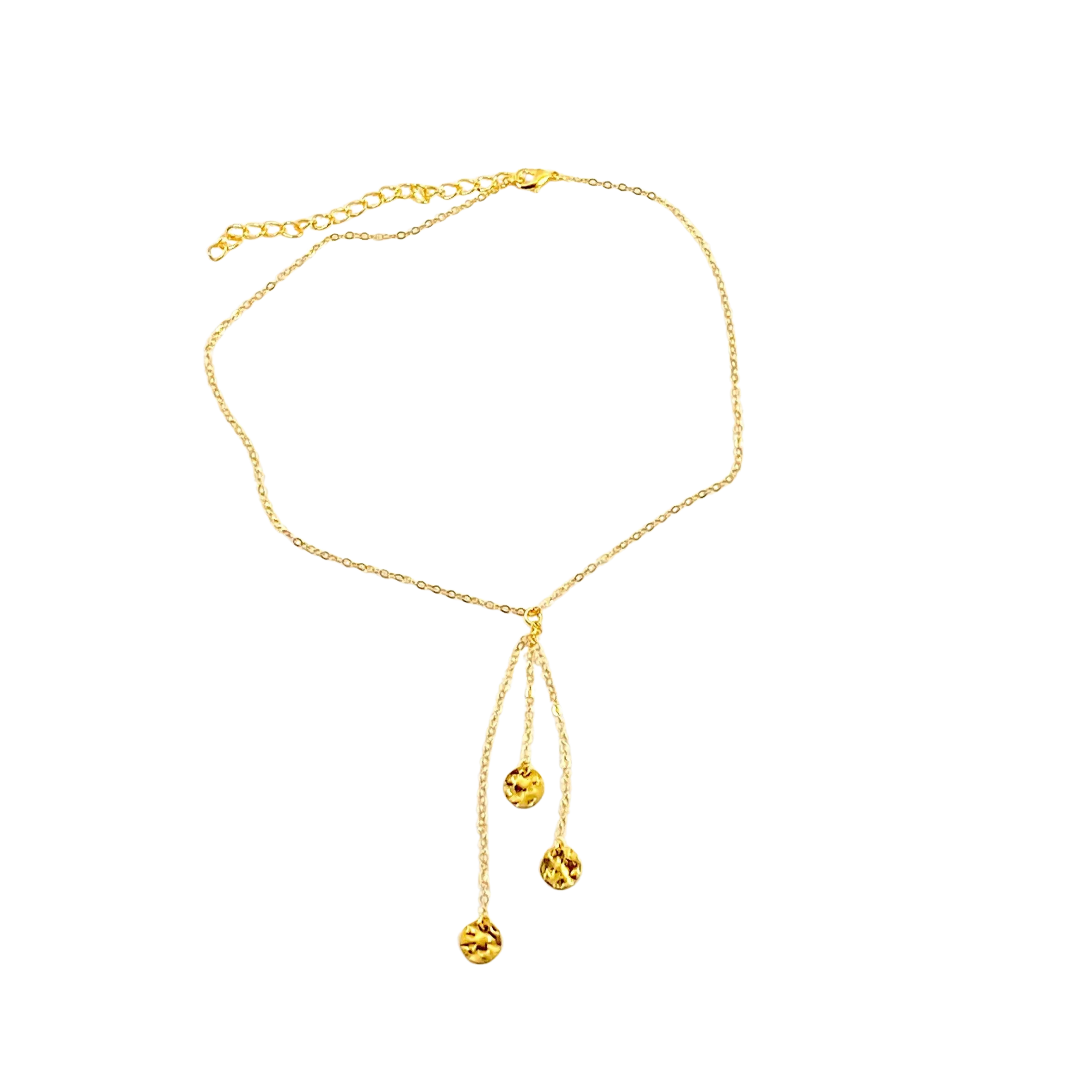 Tiny Glam 3 Gold Disk 14K Gold Necklace