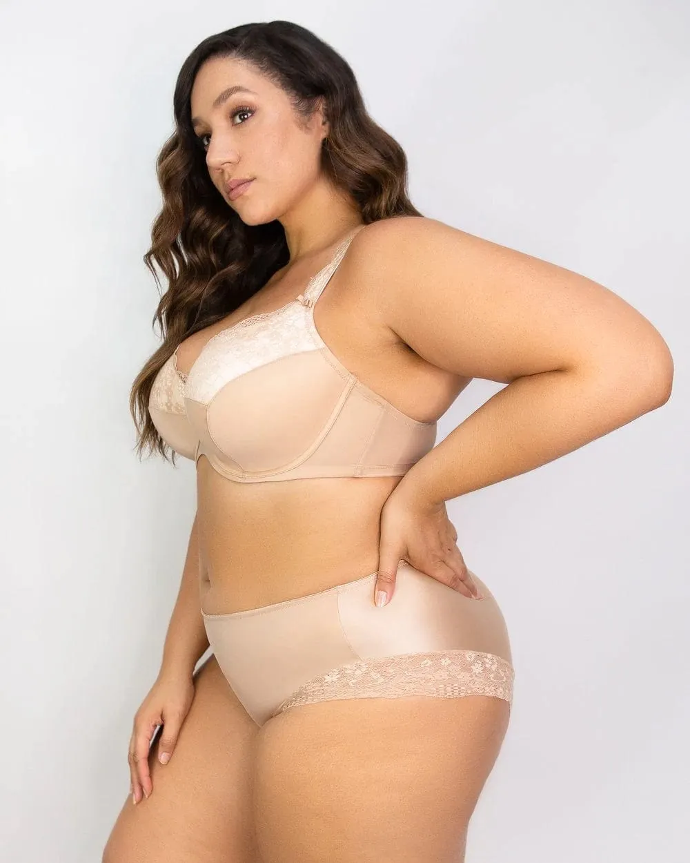 Tulip Lace Hipster - Nude