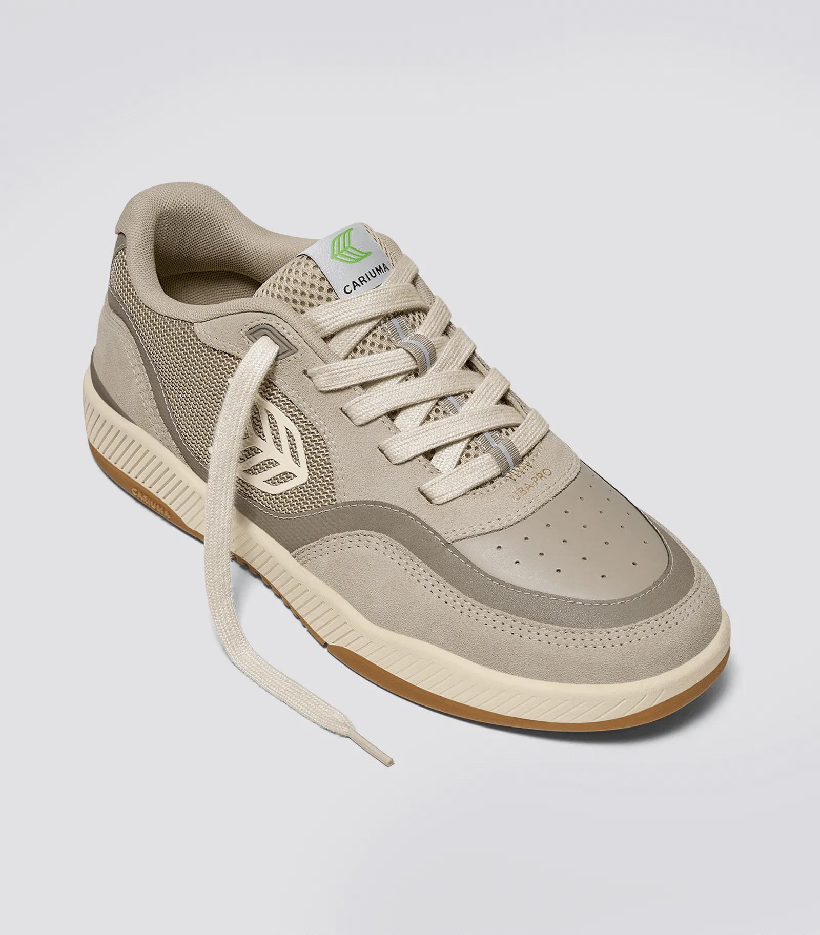 UBA PRO Plaza Taupe Suede and Mesh Almond Milk Logo Sneaker Men