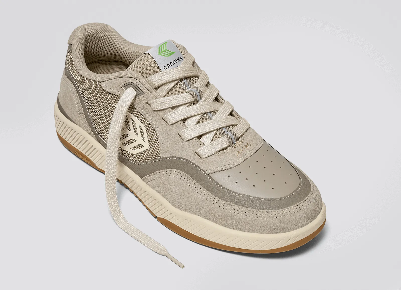 UBA PRO Plaza Taupe Suede and Mesh Almond Milk Logo Sneaker Men