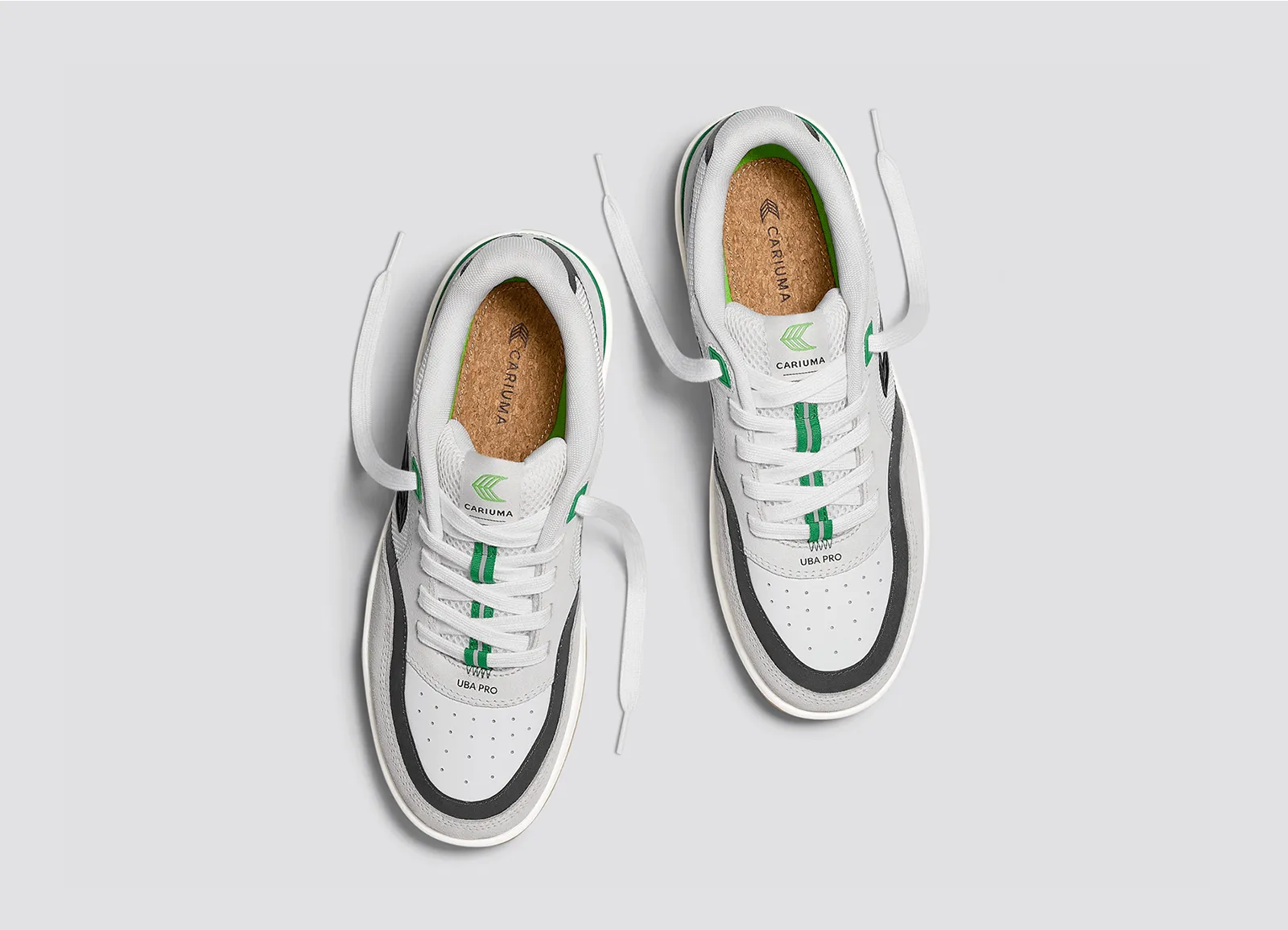UBA PRO Smoke White Suede Off-White Mesh Black Logo Green Sneaker Men