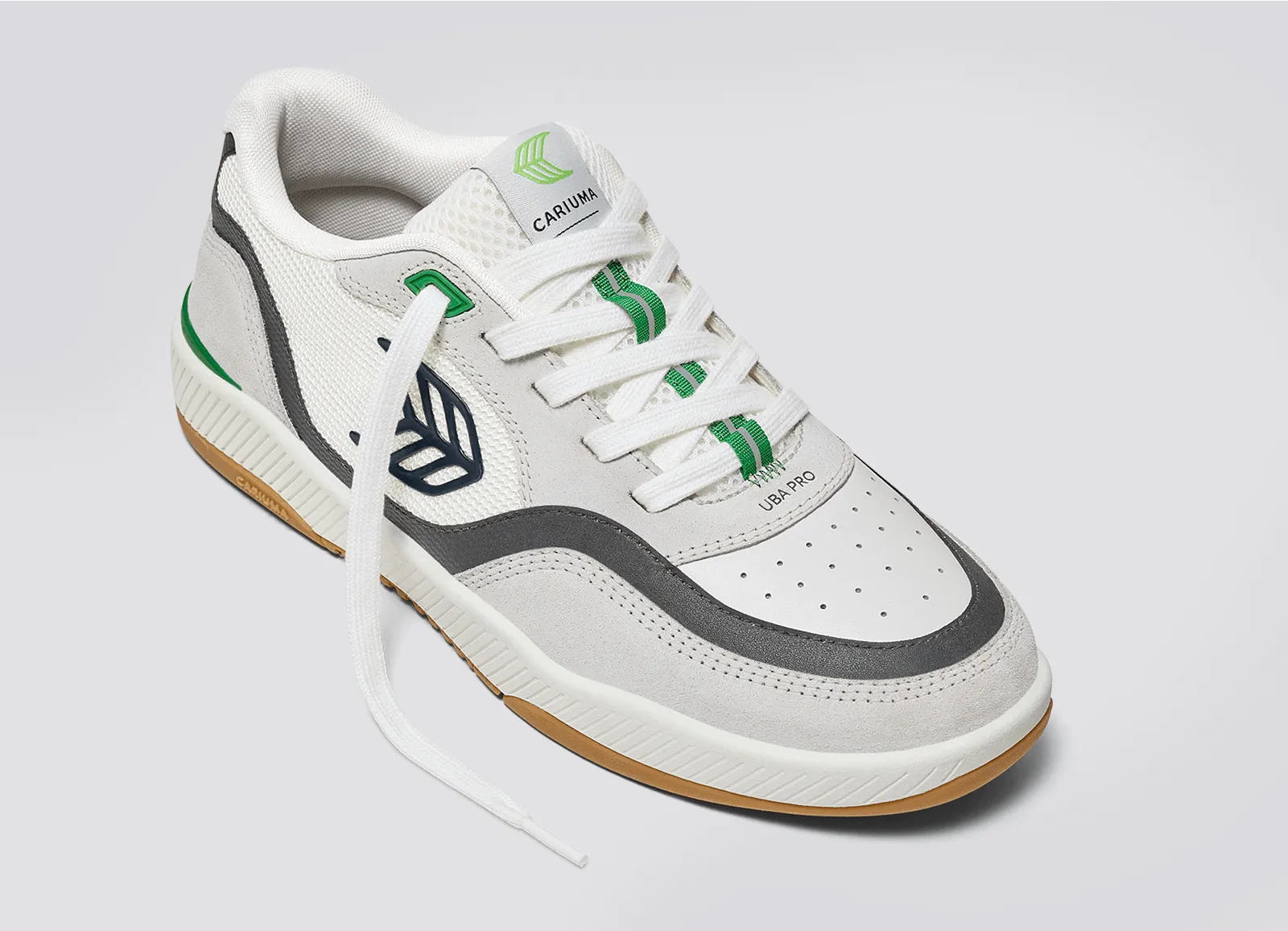 UBA PRO Smoke White Suede Off-White Mesh Black Logo Green Sneaker Men