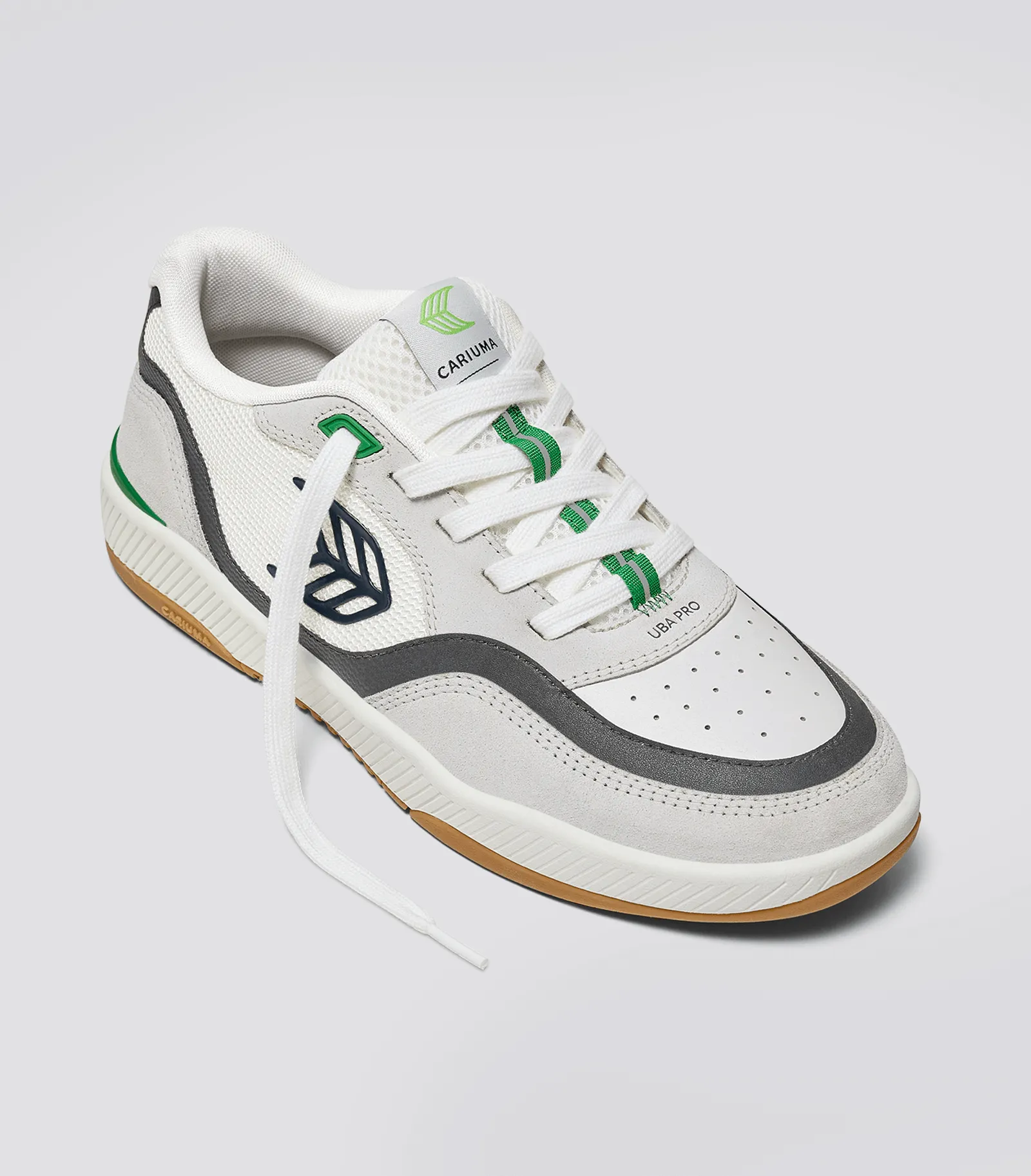 UBA PRO Smoke White Suede Off-White Mesh Black Logo Green Sneaker Men