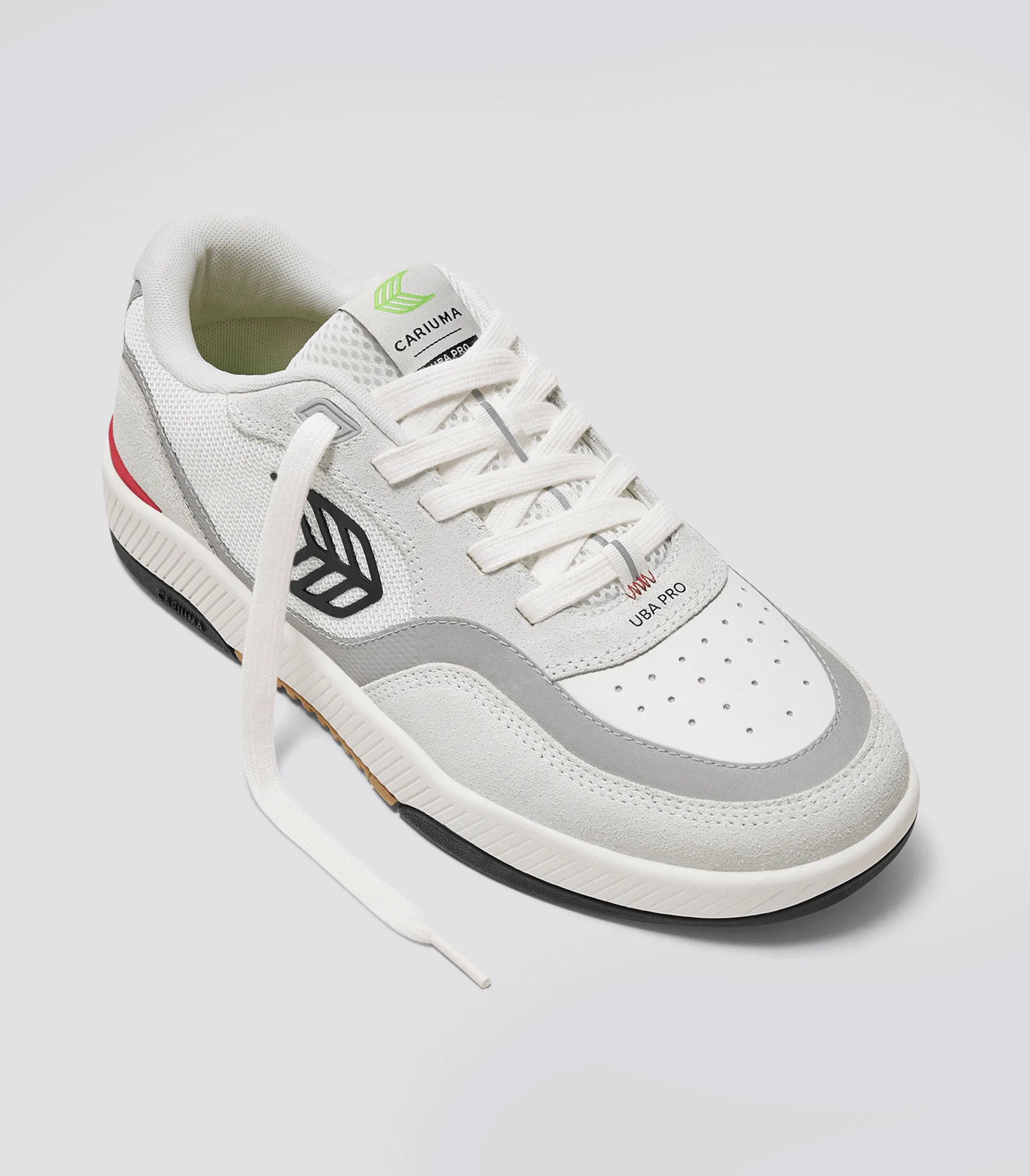 UBA PRO Smoke White Suede Off-White Mesh Black Logo Red Sneaker Men
