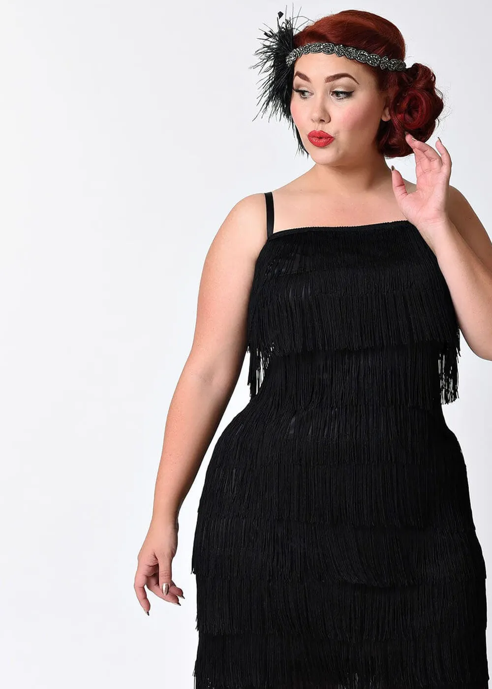 Unique Vintage Speakeasy 20's Flapper Dress Black