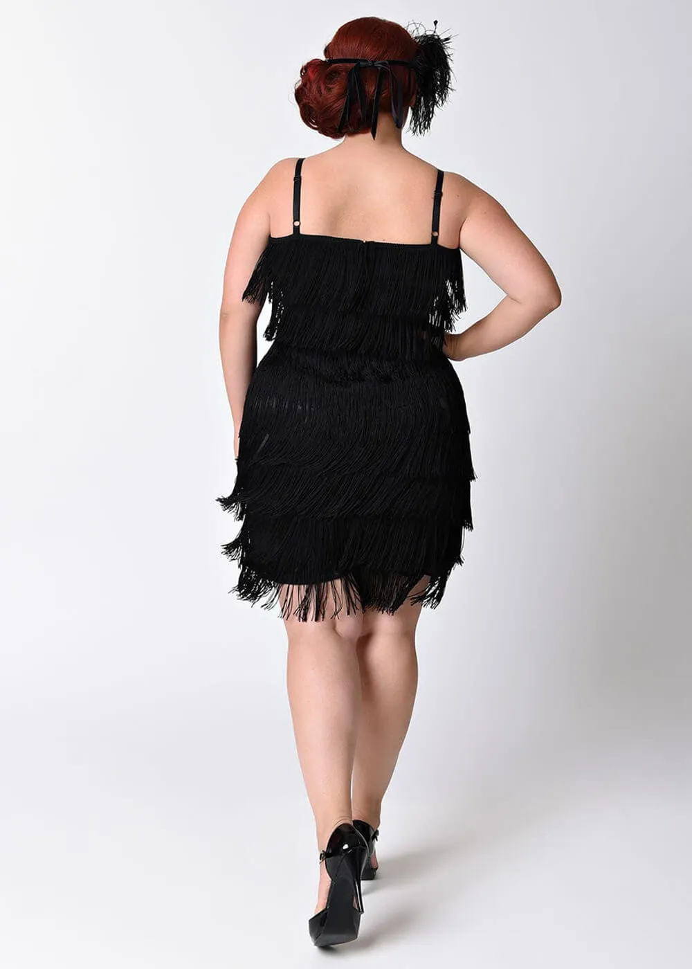 Unique Vintage Speakeasy 20's Flapper Dress Black