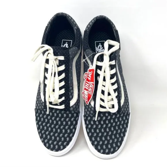 Vans Old Skool Black Womens Size Low Top Skateboarding White Canvas VN0A3WKT9XJ