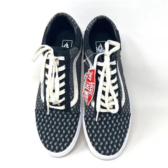 Vans Old Skool Black Womens Size Low Top Skateboarding White Canvas VN0A3WKT9XJ