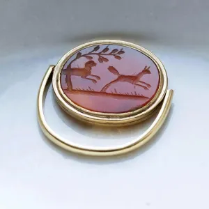Victorian 'Dog & Fox' Intaglio Seal Ring