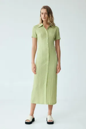 WAFFLE MIDI SHIRT DRESS | MINT