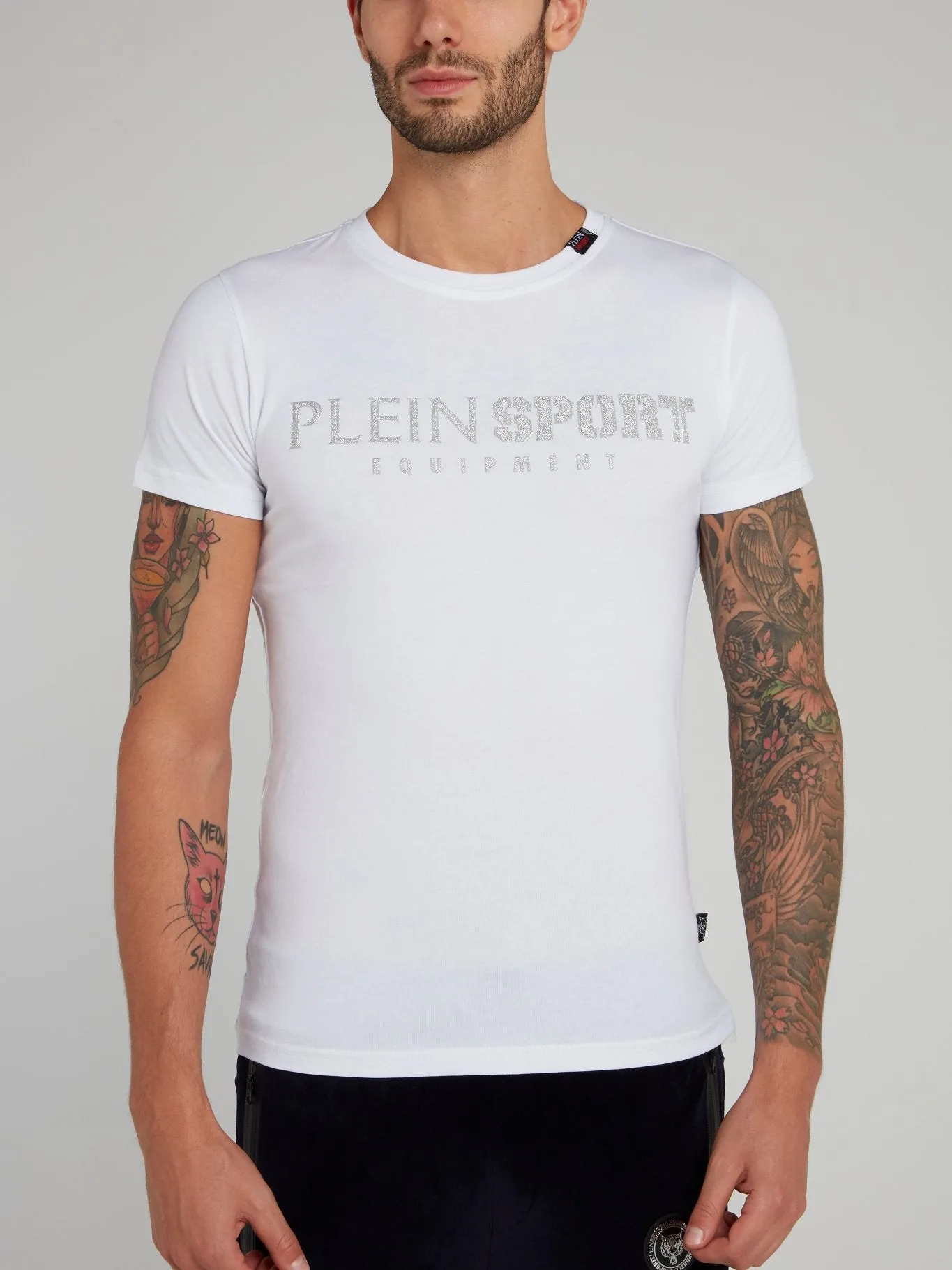 White Logo Scratch Print T-Shirt